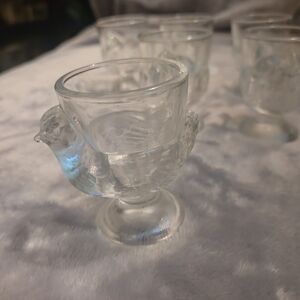 Vintage Clear Glass Chicken Egg Cup
